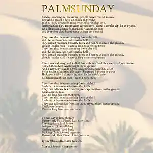 Picture for song 'Palmsunday - Circle of Life (2018)' by artist 'Jonsson'