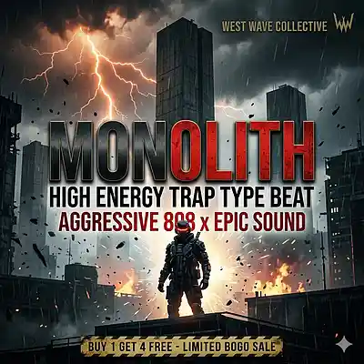 Picture for song 'MONOLITH High Energy Trap Type Beat (Buy 1 Get 4' by artist 'West Wave Collective'