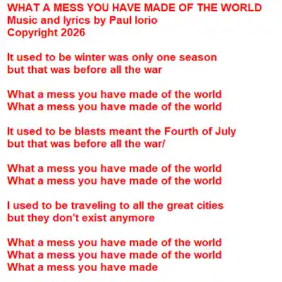 Picture for song 'What a Mess You Have Made of the World' by artist 'Paul Iorio'