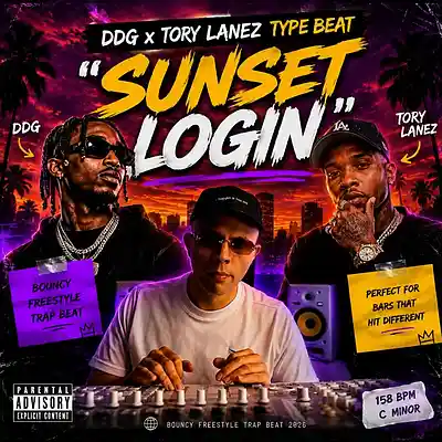 Picture for song 'SUNSET LOGIN - DDG TYPE BEATS - TORY LANEZ TYPE BE' by artist 'PINK MOLLY BEATZ'
