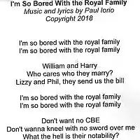 Picture for song 'I'm So Bored With the Royal Family' by artist 'Paul Iorio'
