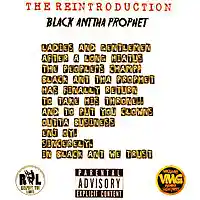 Picture for song 'THE REINTRODUCTION' by artist 'Black Ant Tha Prophet'