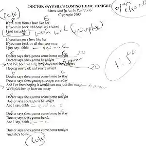 Picture for song 'Doctor Says She's Gonna Come Home Tonight, by paul' by artist 'Paul Iorio'