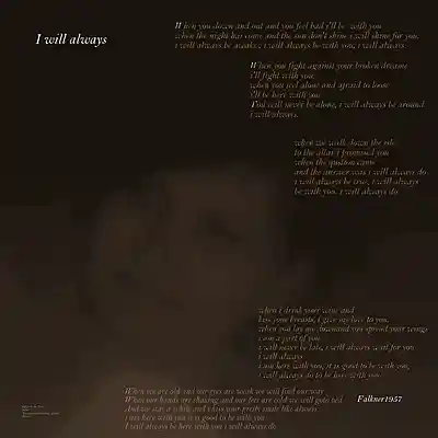 Picture for song 'I will always' by artist 'Falkner1957'