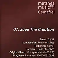 Picture for song '07 - Save The Creation - Ronny Matthes' by artist 'Ronny Matthes (Pianist)'