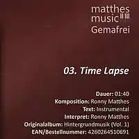 Picture for song '03 - Time Lapse - Ronny Matthes' by artist 'Ronny Matthes (Pianist)'